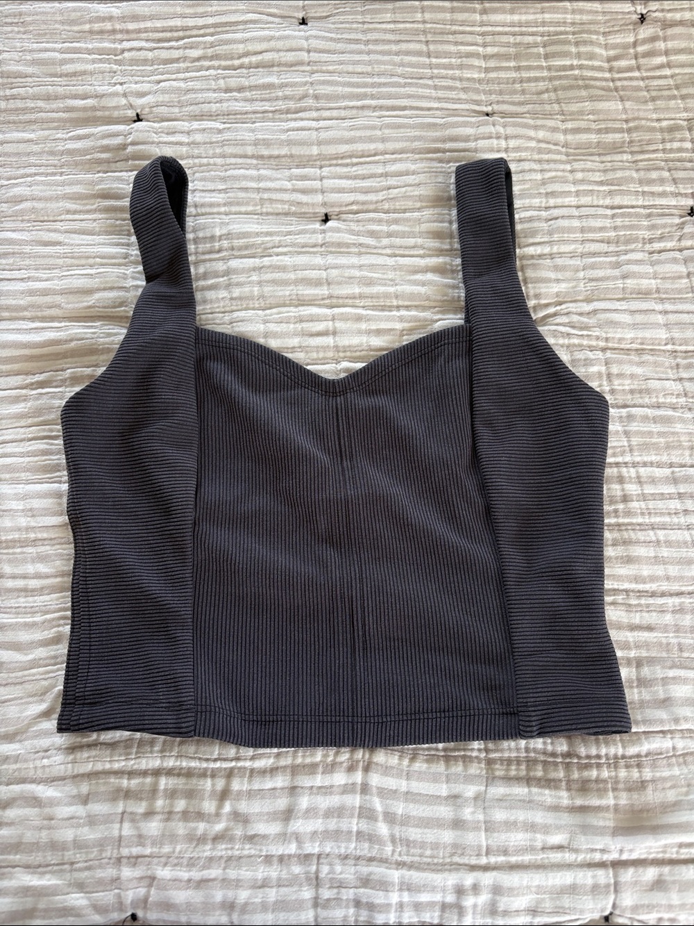 Lululemon Women’s Dark Grey Ribbed Tank Crop Top